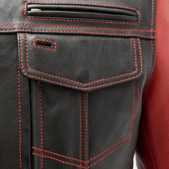 Vincent Men's Cafe Style Leather Jacket - Picture 2 of 5